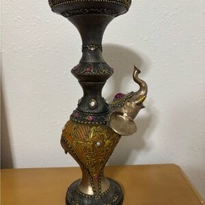 Ornate Elephant Candle Holder